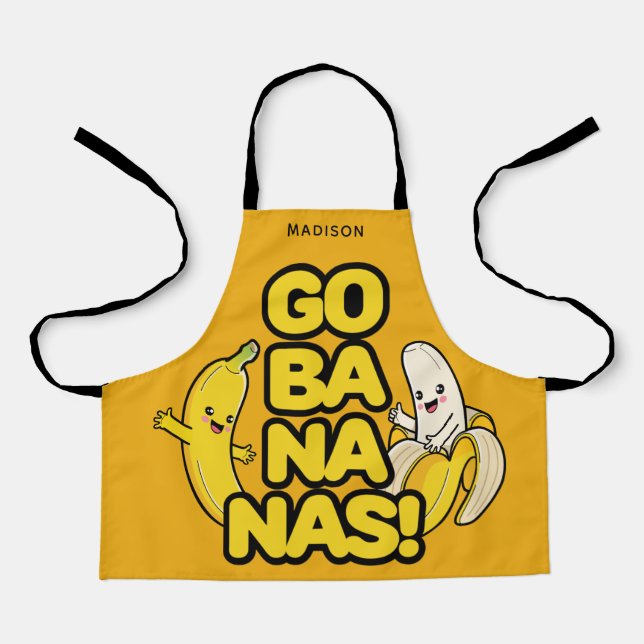 Tablier Cute bananes nom personnalisé (Recto)