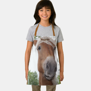 Tablier Cute Belge Brouillon Cheval Visage Personnalisé