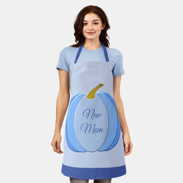 Tablier Cute Blue Baby Boy Citrouille Custom New Mom (Porté)