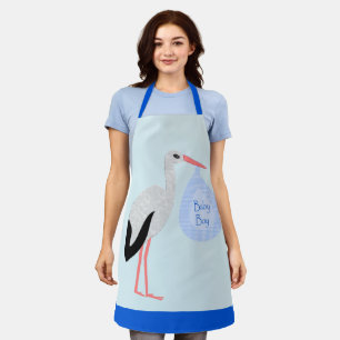 Tablier Cute Blue Baby Boy Stork