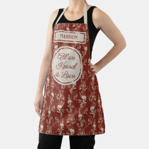 Tablier Cute Bourgogne Gold Vintage Floral