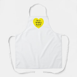 Tablier Cute Bright Yellow Heart Lumière du monde Blanc