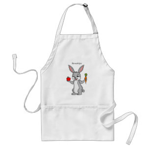 Tablier Cute bunny rabbit with vegetables cartoon 