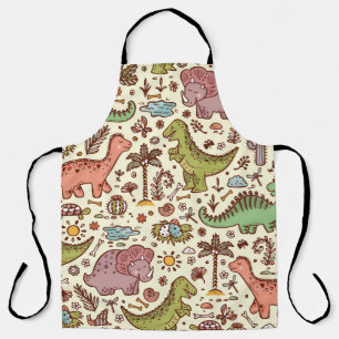 Tablier Cute Cartoon Dinosaur Motif Vintage