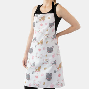 Tablier Cute chat face chats souriants motif