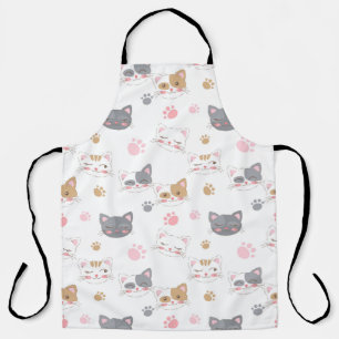 Tablier Cute chat face chats souriants motif