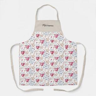 Tablier Cute Chaud cacao Et Cookies Aquarelle Art