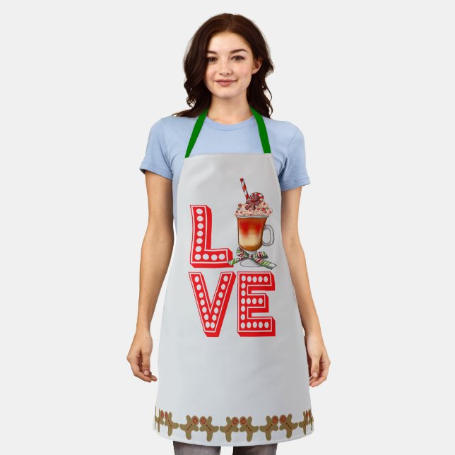 Tablier Cute Christmas Café Gingerbread Apron d'amour (Porté)