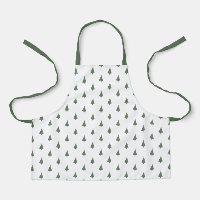 Tablier Cute Christmas Trees Pattern Apron (Recto)
