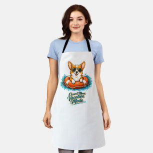 Tablier Cute Corgi "Vacation Mode" Summer Design