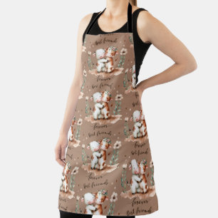Tablier Cute Cow Meilleurs amis Hug Floral Art
