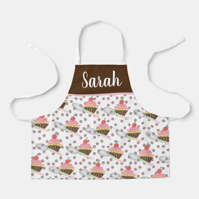 Tablier Cute Cupcake Frotles Chocolat Whisky Rose Enfants (Recto)