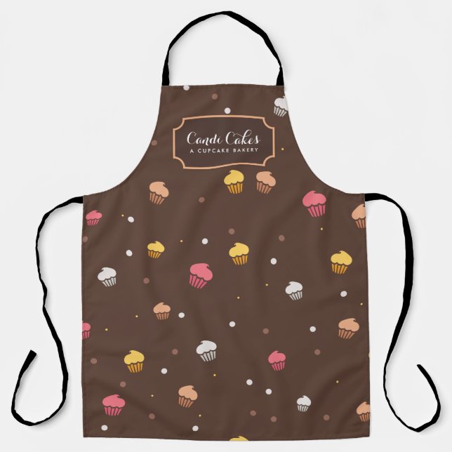 Tablier Cute Cupcakes boulangerie Motif Brown (Recto)