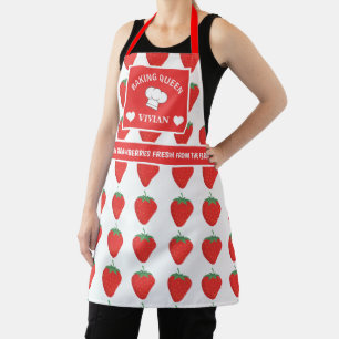 Tablier Cute Cute tendance Blanc & Rouge Fraise Baking