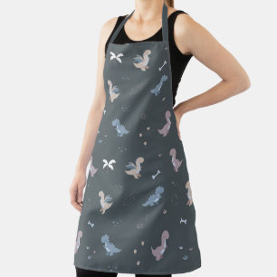Tablier Cute Dino Patern Bluish Grey Apron