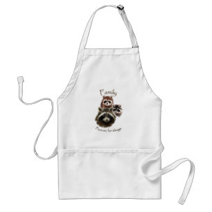 Tablier Cute famille Raccoon, toujours et toujours