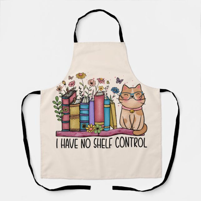 Tablier Cute Floral Livres et Chat (Recto)