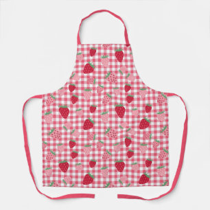 Tablier Cute fraise Plaid En vichy à motif