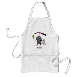 Tablier Cute funny opossum hanging from branch cartoon