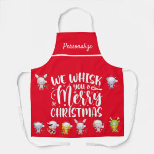 Tablier Cute Funny Whisk You Merry Christmas Pun Citation
