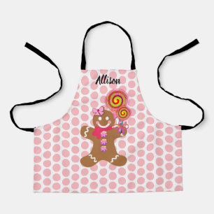 Tablier Cute Gingerbread Girl Cuisinière personnalisée E