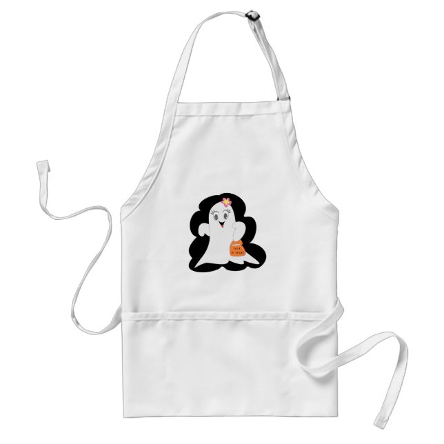 Tablier Cute Girly Ghost Halloween Trick or Treat (Devant)