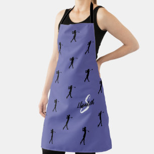 Tablier Cute Golfer Motif Monogrammed Périwinkle bleu Ap