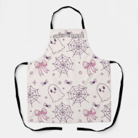 Cute Halloween Ghost & Spiderweb Motif