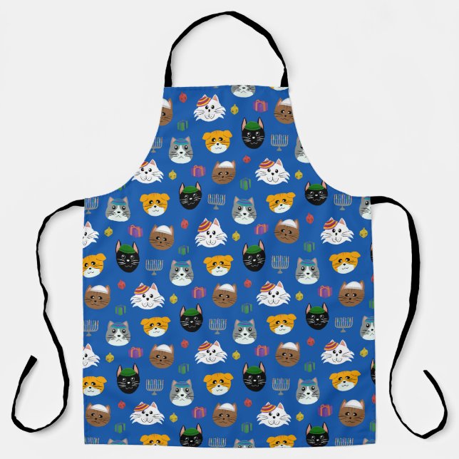 Tablier Cute Hannukah Chat Motif (Recto)