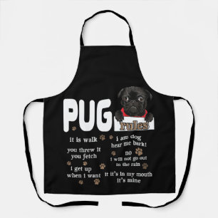 Tablier Cute Kawaii Funny Black Carlin Chien Règles Cadea