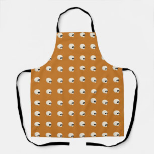 Tablier Cute Kawaii Halloween Crâne Pois orange