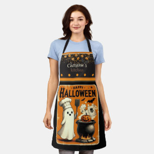 Tablier Cute kawaii Happy Halloween nom personnalisé