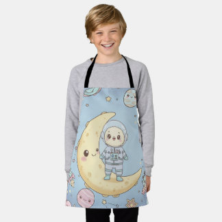 Tablier Cute Kawaii Space - Astronaut and Smiling Moon