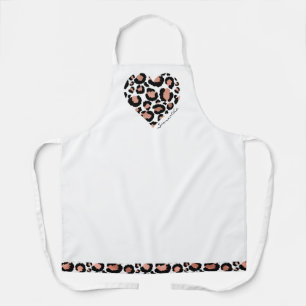Tablier Cute Leopard Cheetah Motif Nom du coeur