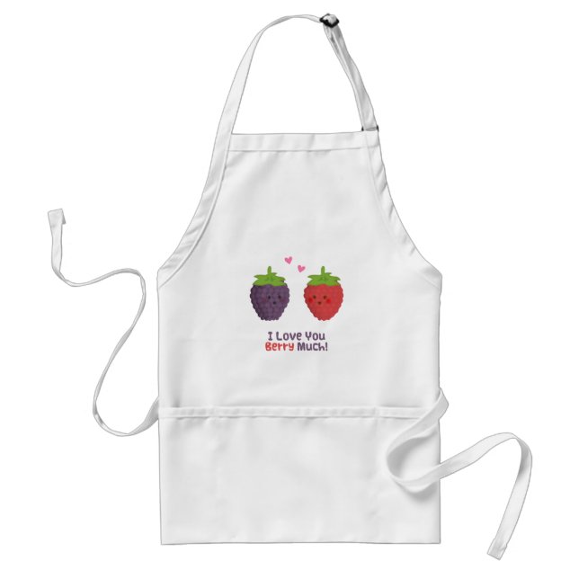 Tablier Cute Love You Berry Beaucoup Humour de jeu de mots (Devant)