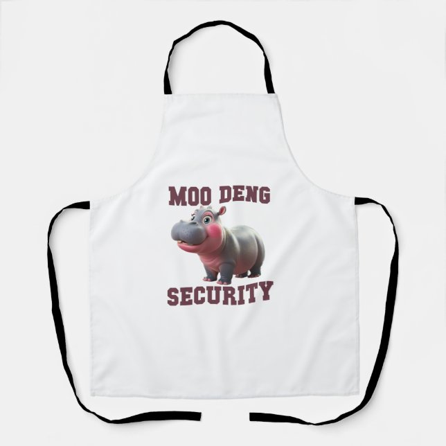 Tablier Cute MOO DENG SÉCURITÉ Papa Bébé Hippo Papa Parent (Recto)
