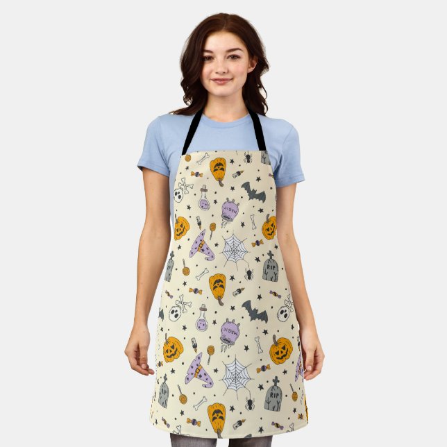 Tablier Cute Motif Halloween (Porté)