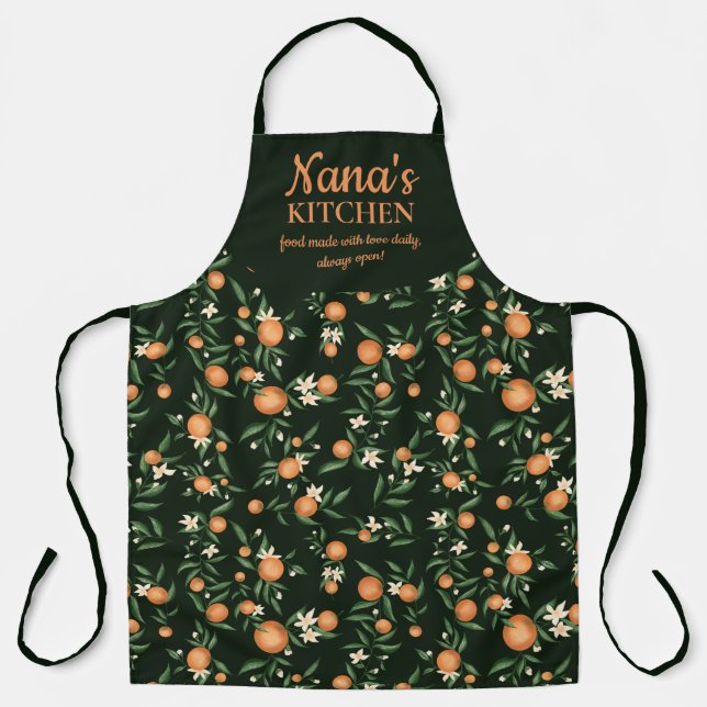 Tablier Cute nana's cuisine agrumes botaniques mignon moti (Recto)