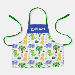 Tablier Cute Neon Aquarelle Dinosaur Motif