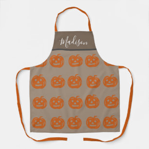 Tablier Cute Orange Halloween Citrouilles Femmes Personnal