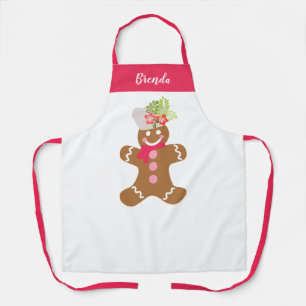 Tablier Cute pain d'épices rose blanc Cuisine personnalis