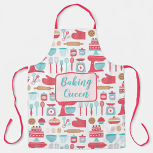 Tablier Cute pastel rétro cuisine ustensiles de cuisine mo