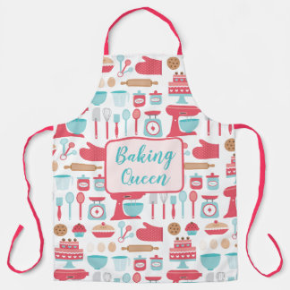 Tablier Cute pastel rétro cuisine ustensiles de cuisine mo