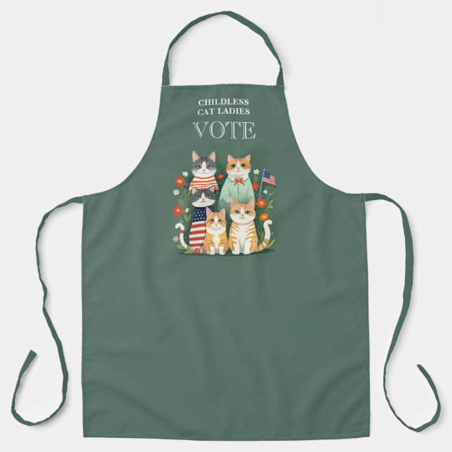 Tablier Cute Patriotics Childless Cats Ladies Vote  (Recto)