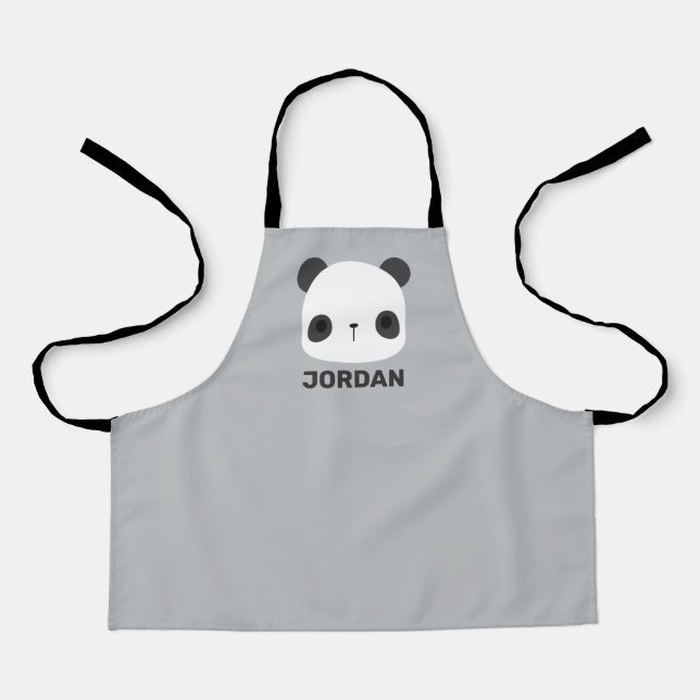 Tablier Cute petit ours Panda avec nom personnalisé (Recto)