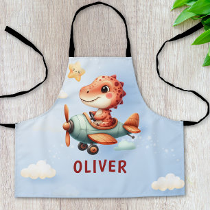 Tablier Cute Petit Pilote Dinosaure Avion Volant