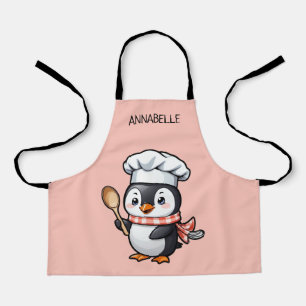 Tablier Cute Pingouin Chef Personnaliser L'Espace Enfant
