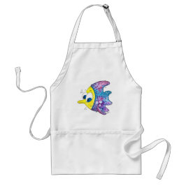 Tablier Cute poisson blanc coloré