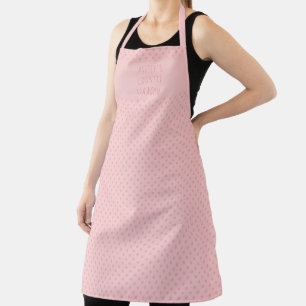 Tablier Cute Polka Point Deux Tons Rose Personnalisé