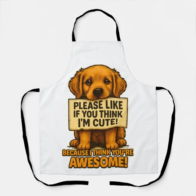 Tablier Cute Puppy, Funny Dog Lover Quote (Recto)